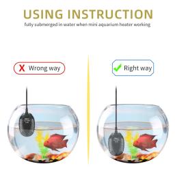 Mini aquecedor de aquário com controlador de temperatura, aquecedor submersível ajustável, display digital, plug UE, 220v, 25 w, 50 w, 75 w, 100w - Image 2