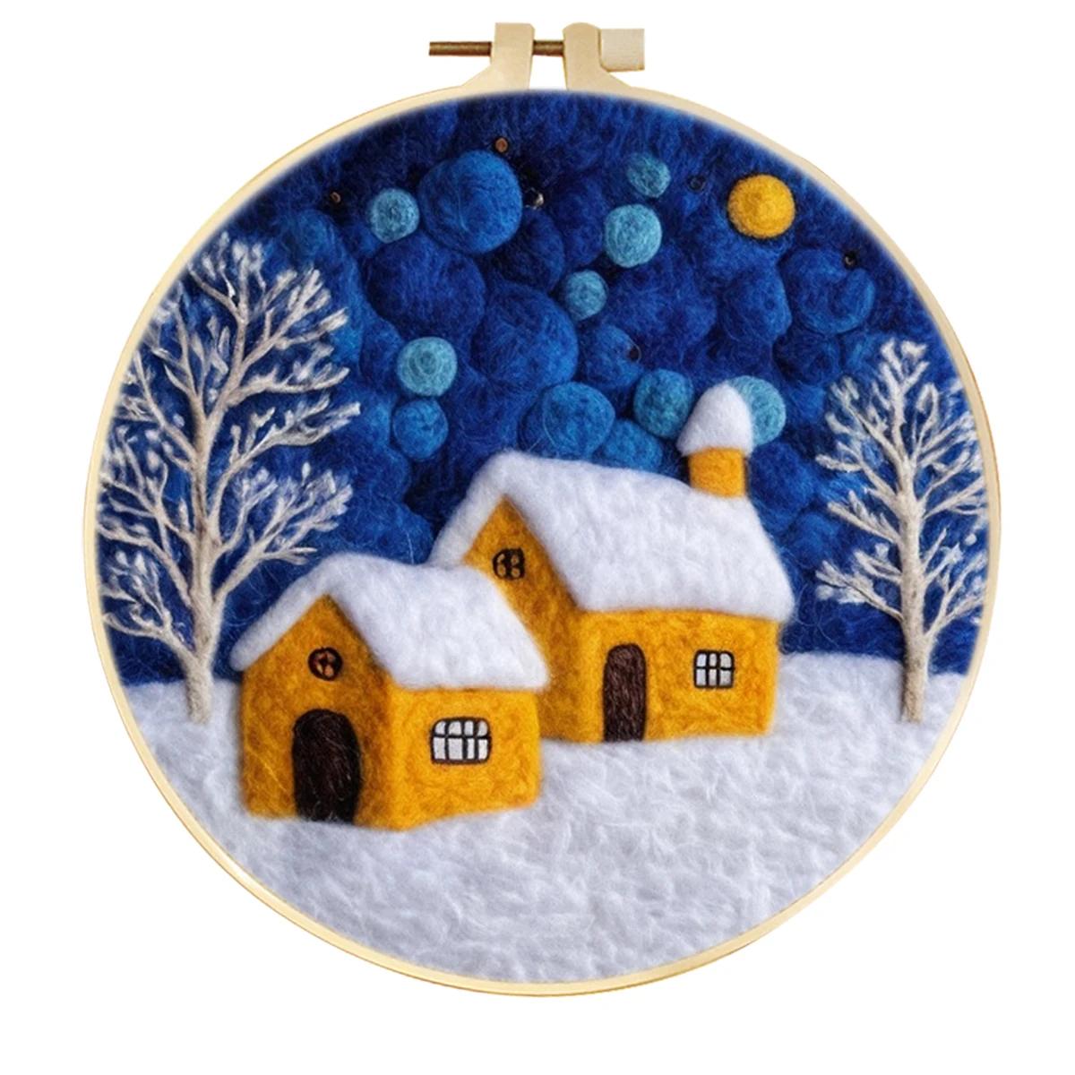 Kit de feltro de agulhas para iniciantes, feltro, ferramentas de pintura com arte de feltro, boneco de neve inverno - Image 1