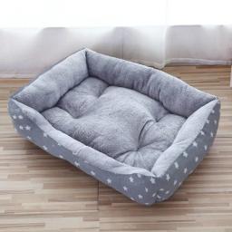 Cama grande acolchoada de veludo quente, cama grande com estampa para animal de estimação, casa de cachorro, rosa, macia, lã, gato, casa de cachorro, petshop, ninho, cestas - Image 4