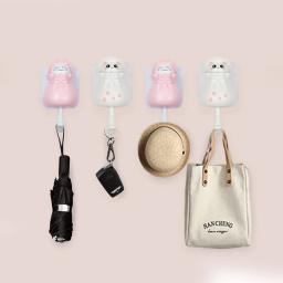 Cute Cat Shape Adhesive Hooks, Punch Free, Wall Hooks, Home Storage Utility, Decorações de parede, Hanger, Suporte para chapéu, toalha - Image 5