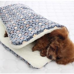 Cobertor macio macio para animais de estimação, tapete quente, respirável, pele amigável, impressão estrela bonito, cama de cães e gatos - Image 3