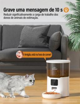 Newpet Alimentador temporizado para gatos 4L Alimentador para gatos com APP inteligente Refeição em aço inoxidável Alimentador remoto de ração para animais de estimação Dispensador automático adequado para cães e gatos - Image 4