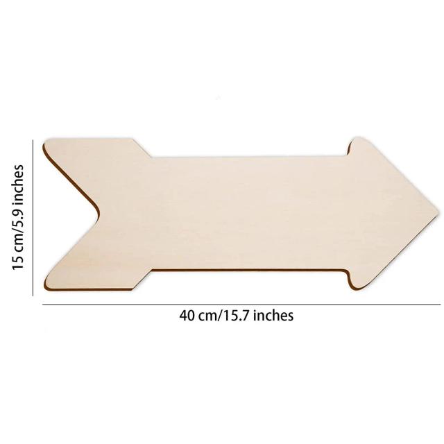 Setas em Branco para DIY: Placas de Madeira Sem Pintar para Eventos como Casamentos, Festivais e Jardins - Pacote com 4 Peças
