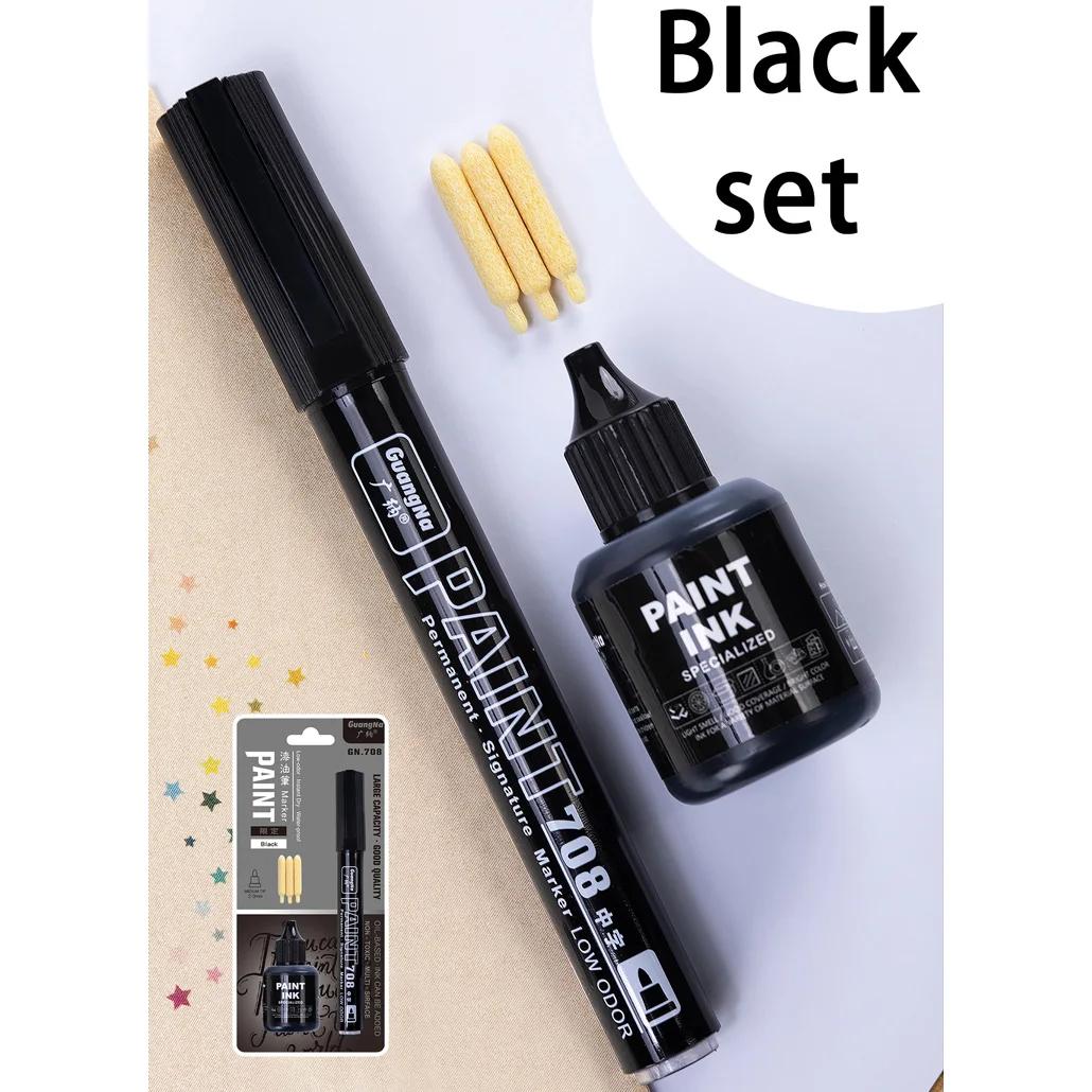 Canetas marcadoras de tinta metálica com conjunto de tinta ouro prata branco permanente 2mm marcadores de arte para mangá artesanato scrapbooking materiais de arte - Image 1