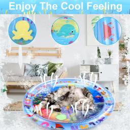 Tapete de jogo sensorial para animal de estimação, Esteira inflável para gato e cachorro, Tema do oceano, Tapete espessado com peixe - Image 2