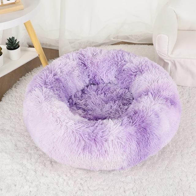 Cama de Pelúcia Donut Round para Animais de Estimação - Conforto e Estilo para Cães e Gatos de Todos os Tamanhos, Lavável e Perfeita para Filhotes