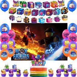 Blox frutas aniversário festa decoração, balão banner, backdrop bolo topper, bebê chuveiro suprimentos - Image 2