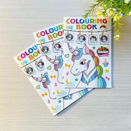 Etiqueta dos desenhos animados do unicórnio do arco-íris, Creative Graffiti Book, Livros de colorir infantis para crianças - Image 3