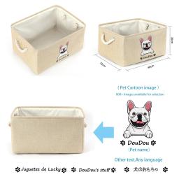 Personalizado Pet Storage Box, Dog Toy Basket, Cat Image, Name, Clothes Organizer, Acessórios Supplies, Free Print - Image 3