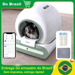 Newpet Caixa de areia automática inteligente para gatos Caixa de areia fechada com desodorante e esterilização UV Caixa de areia com autolimpeza Controle de APP para gatos Vaso sanitário para gatos capacidade 65L - Image 1