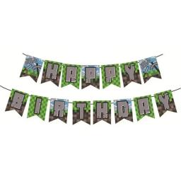 Conjunto De Louça Descartável Para Crianças, Copos De Papel E Pratos, Tema De Pixel, Festa De Aniversário - Image 1