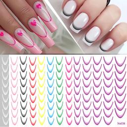 Nova europa e américa gradiente cor arte do prego projetos adesivos 3d forma crescente diy decoração menina acessórios de unhas presente - Image 1