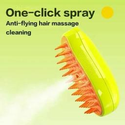 Escova a vapor para cão e gato, pulverizador elétrico para massagem, pet grooming ferramenta, 3 em 1 pente de massagem - Image 4