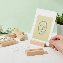 20 pçs porta-cartões de madeira titular do cartão de nome de madeira para festa de casamento eventos decoração dupla face display mini quadro negro - Image 3