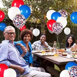 Látex balões e confetes para festa de aniversário, 20pcs, azul, vermelho e branco cor - Image 6