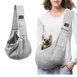 Bolsa de ombro Crossbody algodão confortável para animais de estimação, viagens ao ar livre, estilinete portátil de gato e cachorro - Image 1