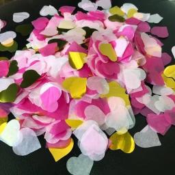 2 pacotes de confete colorido amor pêssego coração dia dos namorados festa de casamento mão jogando pétalas onda bola balão enchimento papel - Image 1
