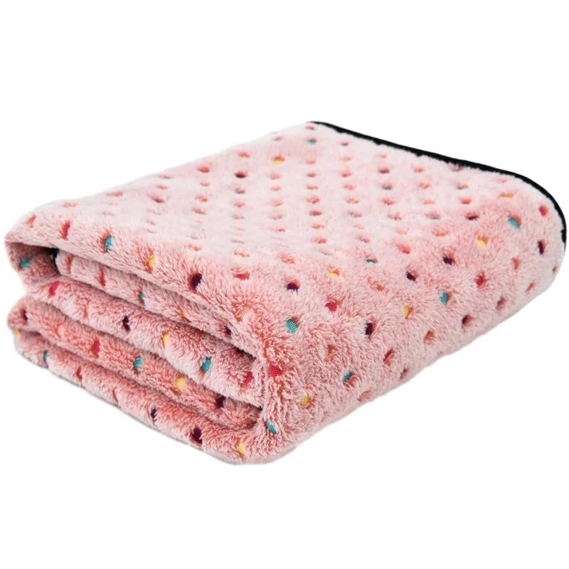 Cobertor macio e fofo para animais de estimação Padrão Dot, Cobertor quente aconchegante para gato, Cama de cães pequenos e grandes, Pet Shop, Bonito - Image 1