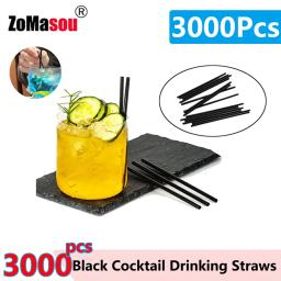 Plástico flexível canudos, preto curvo tubo dobrável, festa de casamento, atacado, 50 pcs, 1000 pcs, 3000pcs - Image 1