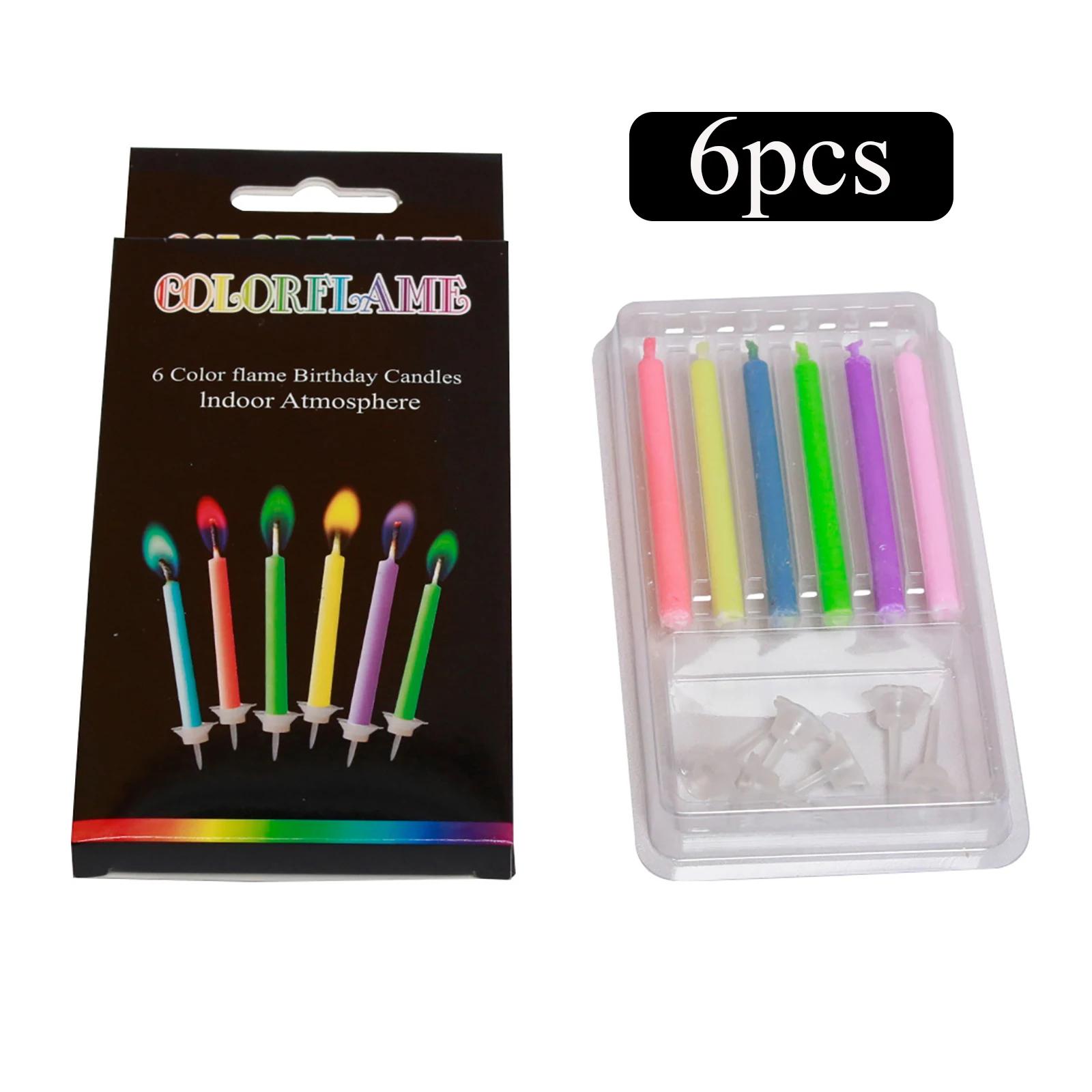 Velas flame coloridas, festa de casamento, aniversário, bolo, decoração, suprimentos para crianças - Image 1