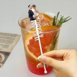 Personalizado Imprimir Agitadores Bebida, Nome Personalizado e Foto, Festa de Casamento, Batismo, Cocktail, Acrílico, 10, 50, 100 - Image 6
