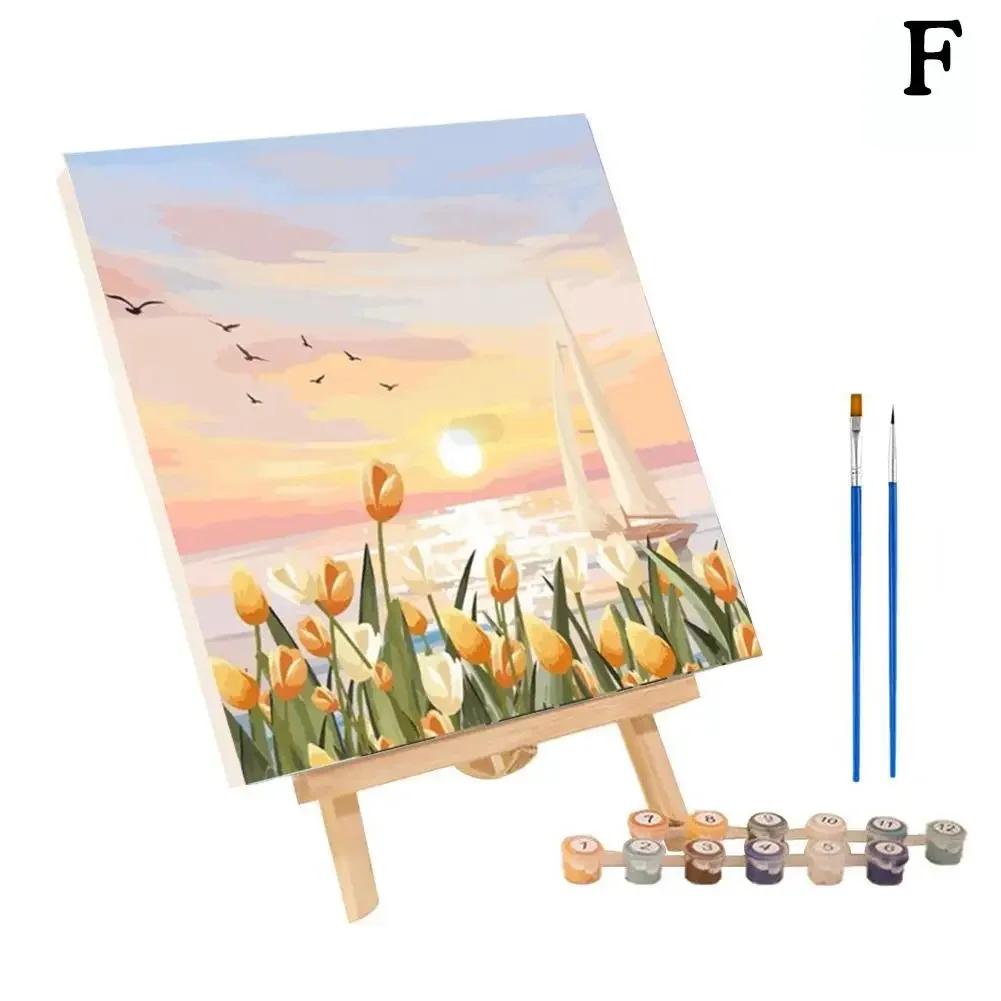 Kits de pintura a óleo por números para adultos, pintados à mão, flor, imagem diy, decoração home, diy, j4a6 - Image 1