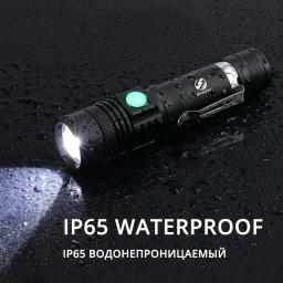 Lanternas LED de alta potência Zoomable, Tocha de acampamento com contas de lâmpada LED T6, Impermeável, 4 modos de iluminação, Carregador USB multifuncional - Image 5