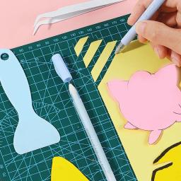4 pçs/set diy scrapbooking artesanato kit faca caneta pinças cola varas pá ferramentas conjunto corte pasta papel arte trabalho acessórios de corte - Image 3