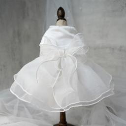Pet Clothes Dog Wedding Dress Prom Party Princess Dresses para cães pequenos Luxury Dog Clothes Puppy Cat Costume White Pet Supplies - Image 1