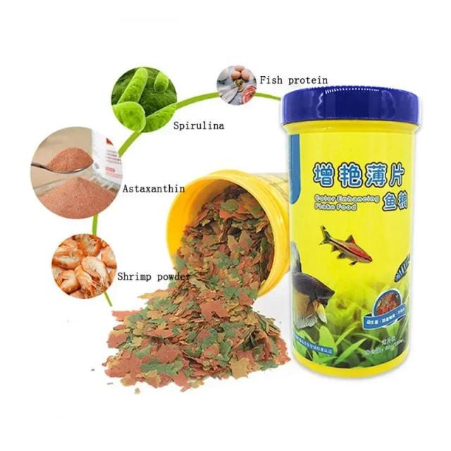 Flocos Nutritivos para Crescimento e Brilho em Peixes Tropicais
