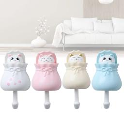 Cute Cat Shape Adhesive Hooks, Punch Free, Wall Hooks, Home Storage Utility, Decorações de parede, Hanger, Suporte para chapéu, toalha - Image 2
