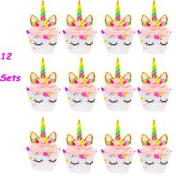 Conjunto de utensílios de mesa descartáveis para festa temática de unicórnio, guardanapos, banner, chá de bebê, menina, 1, 2, 3 anos, suprimentos de decoração de festa de aniversário - Image 4