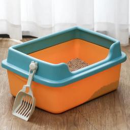 Caixa de areia de grande capacidade para gatos, sandbox anti-respingos, bandeja do gatinho, bacia do banho de limpeza do WC, suprimentos de toalete - Image 1