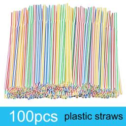 Canudos descartáveis de plástico, canudos dobráveis, listrado multicolorido, suprimentos semelhantes, cor aleatória, evento do partido, 600 pcs - Image 2