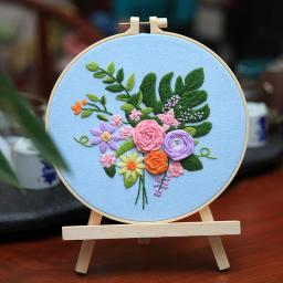 Bordado Cor Thread Flower Starter Kit, Kit bordado estampado para iniciantes, padrão Cross Stitch Kits para adultos - Image 6