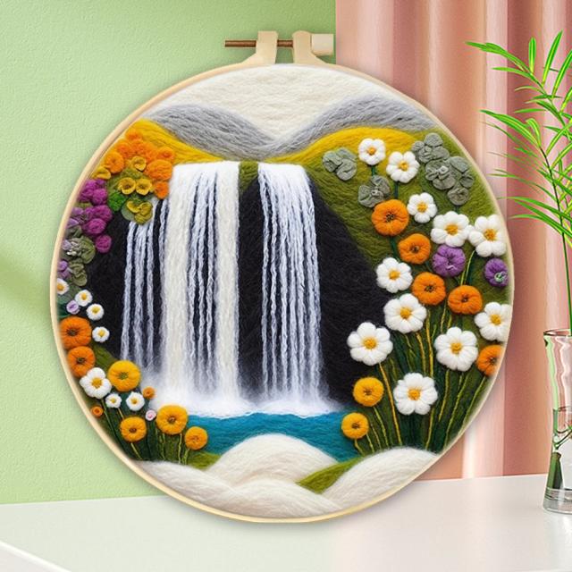 Kit DIY de Pintura de Lã com Moldura - Balão de Ar Quente para Decoração Artesanal e Presentes Criativos