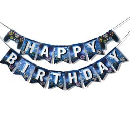 1 conjunto de banner de feliz aniversário, suprimentos para festa para crianças, meninos, meninas, decorações de festa, patrulha pata, unicórnio, jogo, tema, carta, banner - Image 3