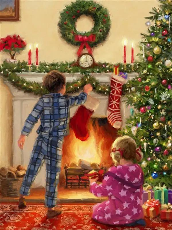 Kit de Pintura a Óleo GATYZTORY para Adultos e Crianças - Conjunto DIY com Canvas, Pintura à Mão e Presentes Criativos para o Natal