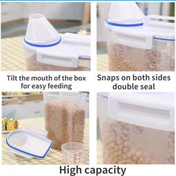 Tanque De Armazenamento De Plástico com Copo De Medição, Pet Supplies, Dog Cat Food Pail, à Prova de Umidade Jar Selado, Recipiente, Acessórios - Image 5