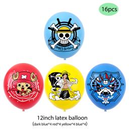 One Piece Feliz Aniversário Decoração Da Festa, Luffy Foil Balão, Número Azul Set, Backdrop Banner, Bolo Decorativo Topper, Brinquedos - Image 5