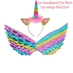 Decorações de unicórnio arco-íris unicórnio padrão placa de papel copo unicórnio asas chifre decoração do bolo para chá de bebê decoração de festa de aniversário - Image 5