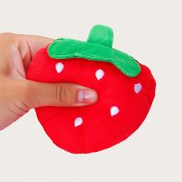 Pelúcia mastigação brinquedo para cão, morango design, Pet moendo os dentes, squeaky, Abastecimento interativo, bonito, 1pc - Image 3