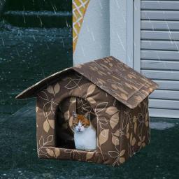 Outdoor Garden Pet House, Waterproof Cat Shelter, Cama de pano Oxford, Cama de sono profundo, Cachorro, Caverna do gatinho, Inverno - Image 3