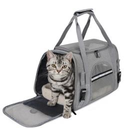 Bolsa de Viagem para Cães e Gatos Pequenos Portadores de Animais Portátil, Respirável, Dobrável, Bolsa de Transporte com Fechos de Segurança - Image 1