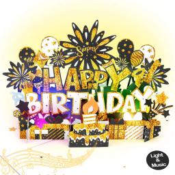 Cartões de aniversário 3D com envelope, luz e música, cartão de feliz aniversário, cartão de presente pop-up musical para homem e marido - Image 2