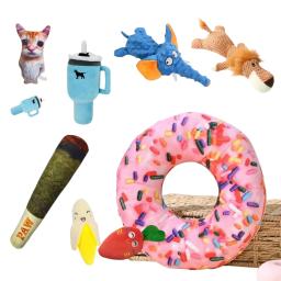 Plush Squeaky Toys for Dog, Mastigar Toy, Pet Grinding, Limpeza dos dentes, Abastecimento interativo, Diversão, Cão - Image 1
