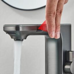 Torneira da bacia do sensor inteligente com tela digital, Torneira misturadora de água quente e fria, Vanity Touchless Faucet para banheiro, Torneira de torneira - Image 3