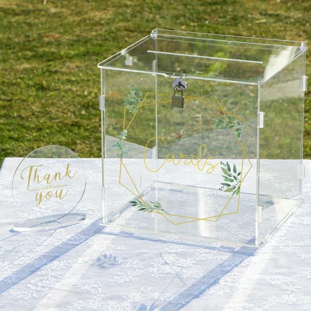 Caixa de Acrílico Elegante para Recepção de Casamentos e Festas como Aniversários e Graduação