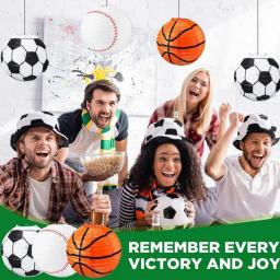 Lanterna de papel DIY para decoração de aniversário, abajur artesanal para crianças, basquete, futebol, beisebol, rugby, feliz aniversário, suprimentos para meninos, moda - Image 3