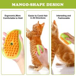 Escova a vapor para gato e cão, pulverizador elétrico para massagem, pet grooming ferramenta, 3 em 1 pente de massagem - Image 5